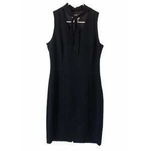 VTG David Warren NY Black Dress Neck-Tie Detail